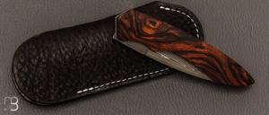   Couteau " Petit Duc "  par Nicolas Kowal - Loupe de Bois de fer et lame Suminagashi SG2