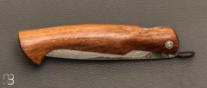 Couteau de poche Piémontais par Mickael Moing - Chêne et damas