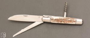 Couteau " Rumilly 4 pièces " par Romain Alvarez - Bois de cerf et RWL34