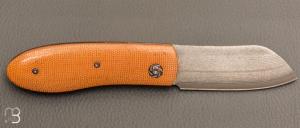   Couteau " Rusty " piémontais de poche de Sylvain Petit - Les Couteaux du Mitou - Micarta vintage