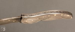   Couteau " Slipjoint " de Robert Weinstock - Damas de Ed Schempp et or