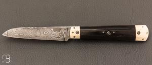   Couteau " Vendavel  " par Solbach Luna - Forge de la lune - Damas et Corne de Zébu / Mammouth