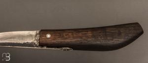    Couteau " XIII " par Martin CLAUDEL - Chêne et sandwich acier ancien et vieux fer feuilleté