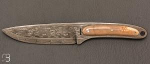   Couteau custom fixe de Hank Knickmeyer- Morse et damas