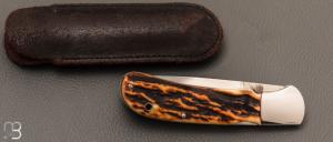   Couteau custom à pompe avant par Ray COVER - Bois de cerf et ATS-34