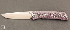 Couteau de poche Katsu - ZK03 - Fatcarbon� Rose et ZDP189