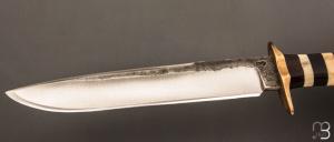  Couteau droit par Mickaël Moing - Ebène et lame en 100Cr6