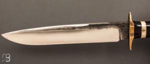  Couteau droit par Mickaël Moing - Ebène et lame en 100Cr6