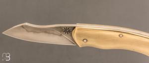   Couteau " lock-back " custom par Silas Coutellerie - Laiton et lame en XC100
