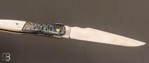    Couteau  " Laguiole pièce unique " de poche par Philippe Voissière - Corail et nacre