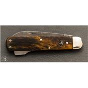 Couteau Böker Sollingen - Hunters Knife Mono Damascus Curly Birch Braun