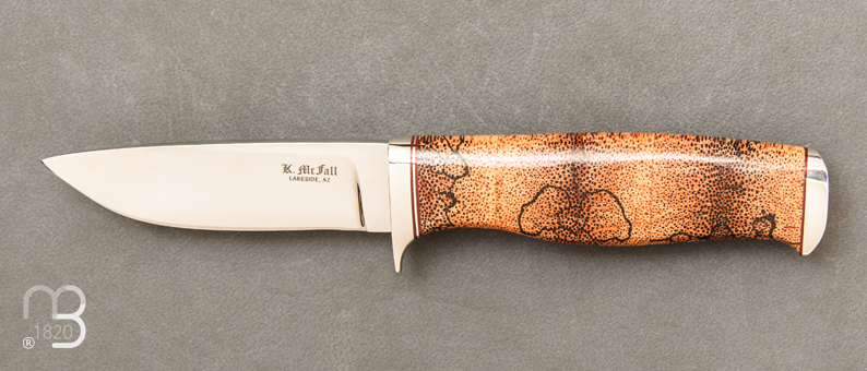 Couteau  " custom " droit  en Palmier par Ken McFall