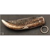 Couteau Mongin Cornillon 12 cm Bois de Cerf - Lame Damas par J. Mongin