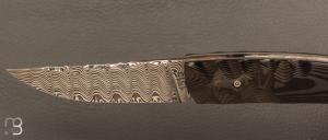   Couteau 1515 collection " Primitif " par Manu Laplace - Fibre de carbone et lame damas