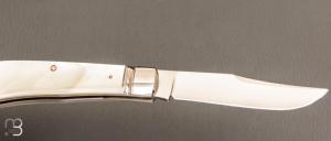    Couteau " Backpocket " de Craig Brewer - Nacre blanche et or