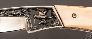 Coffret de 2 couteaux droits " Bécasses"  par Charles Roulin