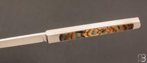 Couteau " APEX " custom de Lionel Lalague - Ivoire de mammouth et lame en RWL34