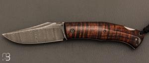   Couteau " BAD ASS " custom par Raphaël Durand - Koa et lame damas de Samuel Lurquin