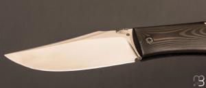 Couteau " BadAss " custom lock-back par Raphaël Durand - fibre de carbone unidirectionnelle et RWL34