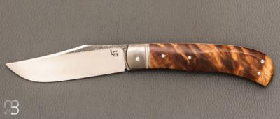  Couteau " Big Trapper " par Laurent Gaillard - Fourche de peuplier stabilisée et 90McV8