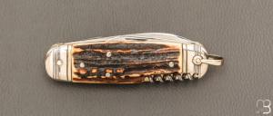  Couteau Bouledogue Véritable "Issarinox" 6 pièces - Bois de cerf