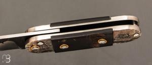 Couteau " Bouledogue allongé " XC75 et buffle fait main par Frédéric Marchand