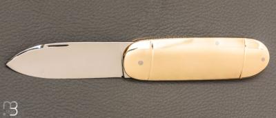   Couteau " Bouledogue " custom de Maxime Rossignol - La Forge de Max - Laiton et lame en N690