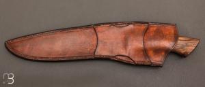 Couteau chasse type "Bowie" Noyer et lame forgée par Jean Paul SIRE