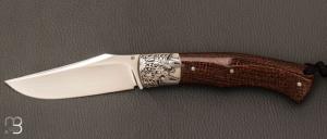 Couteau "Boxer" custom par Raphal Durand - Micarta barbwire et RWL-34