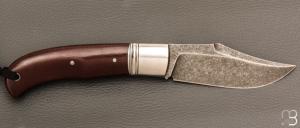 Couteau " Cim Bowie " custom par Raphaël Durand - Micarta vintage et RWL34