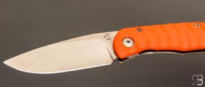 Couteau "Citizen full custom" par Sacha Thiel - G10 orange texturé et RWL34