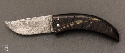 Couteau  "  Curni lame damas " par Alexandre Musso