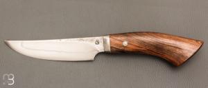 Couteau Droit forgé main par Jean Paul Sire - Noyer et lame acier C130