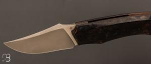  Couteau " Front-flipper custom " de Berthelemy Gabriel - La Forge Agab - Micarta WWII et lame en RWL34
