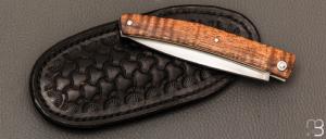 Couteau " Harpo " custom par Anthony Brochier - Koa et lame en RWL34