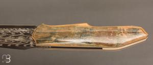   Couteau " custom " de Berthelemy Gabriel - La Forge Agab -  Ivoire de mammouth et damas