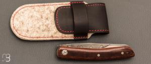   Couteau " Kamino " custom de Michel Grini - Micarta vintage et lame en 26c3