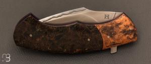 Couteau " Kukri folder " custom pliant par Milan Mozolic - WW2 Rag micarta et bronze