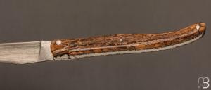  Couteau "Laguiole 12 cm " par Rozelier Fabien- Ty Coutelier - Mammouth et lame Suminagashi