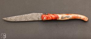 Couteau Laguiole en Aubrac 12 cm manche en fourche de peuplier teint et stabilise