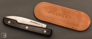  Couteau " Le Capi " par la Coutellerie Savignac - Ebène et lame en 14c28