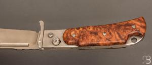 Couteau " Le Destin " par Éric Parmentier - Loupe d'amboine