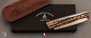   Couteau " Le Lombard " par Fontenille-Pataud - Bois de cerf et 14c28n