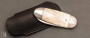   Couteau " Le Manu " par La Bonne Trempe - Bois de cerf et 14c28