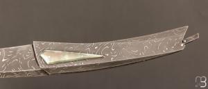   Couteau " Liner-Lock " par Alain & Joris Chomilier - Damas inoxydable Chad Nichols