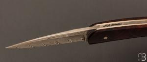  Couteau " Liner-Lock " damas et bois de fer d'Arizona par Alain & Joris Chomilier