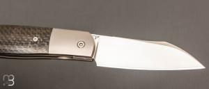  Couteau  " Liner-lock custom " pliant par David Lespect - Carbone/Titane et RWL34
