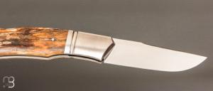   Couteau " Lock-back" custom pliant par Mathis Poujol - Ivoire de mammouth et RWL34