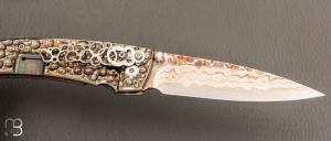   Couteau MC114D par Mcusta - Rainbow damascus - Pièce Unique