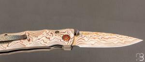   Couteau MC33MD par Mcusta - Mokume et Rainbow damas - Pièce Unique